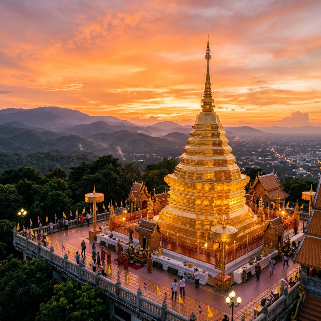 Wat Phra That Doi Suthep at Sunset