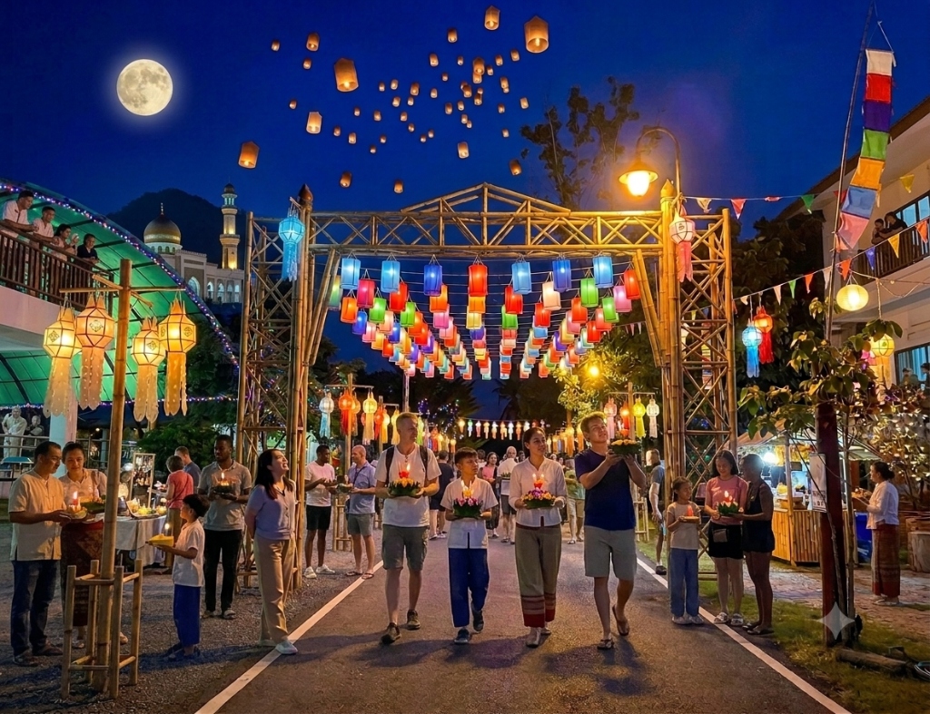Loy Krathong Floating